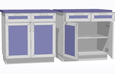 Стол кухонный - 800/2 ящика + 2 двери