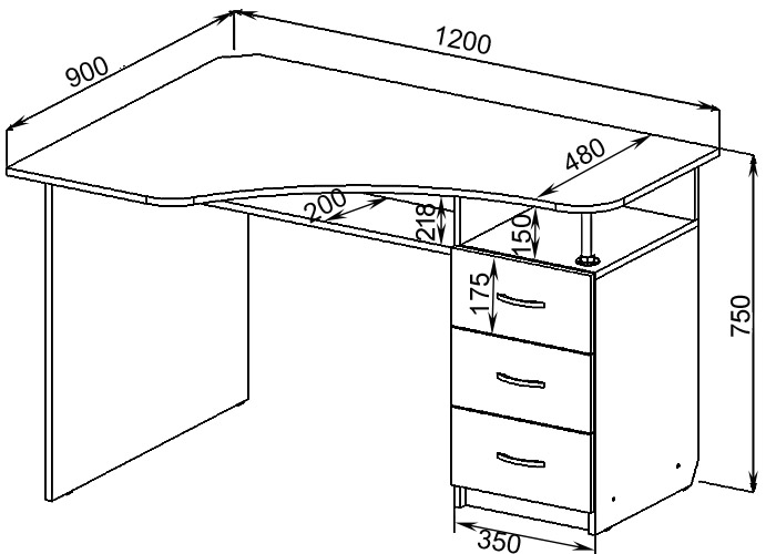 Офисный стол угловой 1200